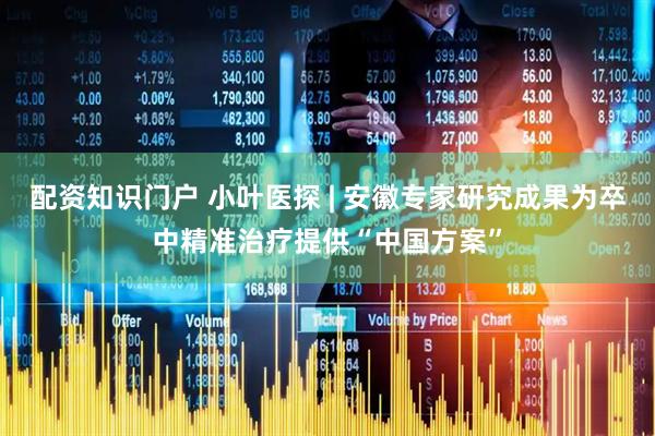 配资知识门户 小叶医探 | 安徽专家研究成果为卒中精准治疗提供“中国方案”